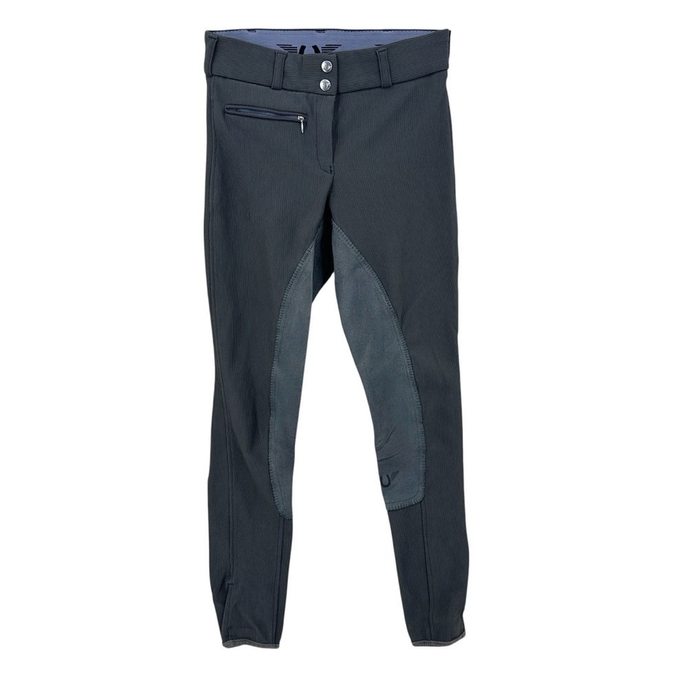 TUFFRIDER Breeches Ribbed Patch Riding Equestrian Gray